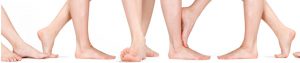 Clean, healthy feet in a row