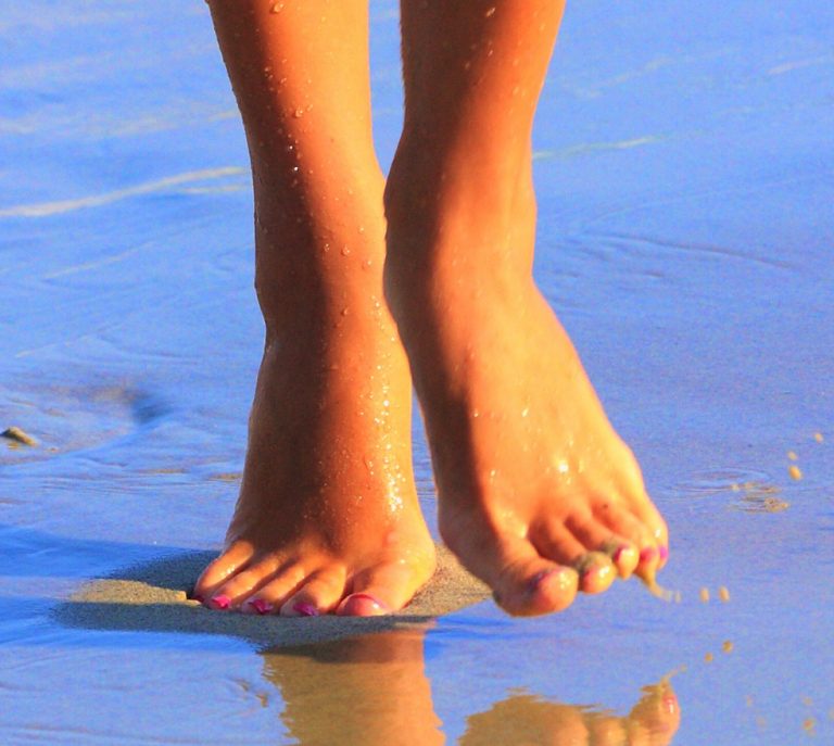 Feet on beach Beauchamp Foot Care Beauchamp Foot Care