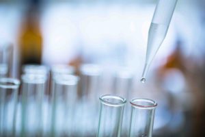 Nail sample being tested in test tubes