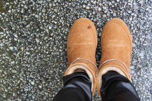 Raynaud's: winter boots close-up.