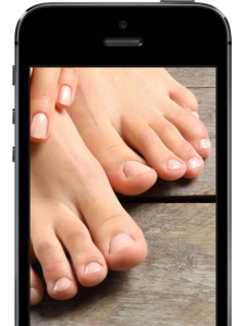 Phone with picture of feet